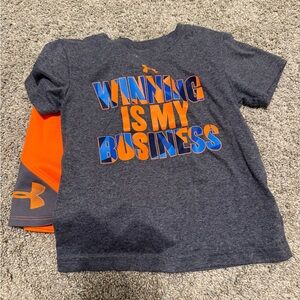 Under Armour Gray and Orange Short Sleeve Tee